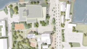 Grundriss projekt Landschaftsgestaltung Stadthalle ensphere