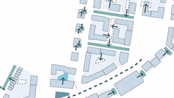 Grafik blaugruene Infrastruktur Oranienburger Strasse Wettbewerbsbeitrag ensphere