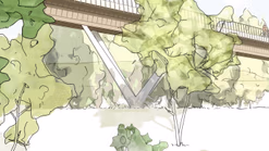 Skizze Neubau Brücke Landesgartenschau Rottweil Realisierungswettbewerb ensphere