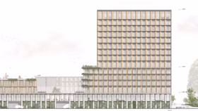 Ansicht Ost Wettbewerbsbeitrag Quartiersentwicklung Kepler-Areal in Ludwigsburg ensphere