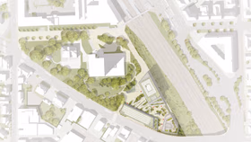 Lageplan Wettbewerbsbeitrag Quartiersentwicklung Kepler-Areal in Ludwigsburg ensphere