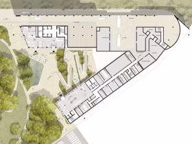 Grundriss Erdgeschoss Wettbewerbsbeitrag Quartiersentwicklung Kepler-Areal in Ludwigsburg ensphere