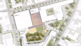 Lageplan Wettbewerbsbeitrag KuBiC Quartier Erlangen ensphere