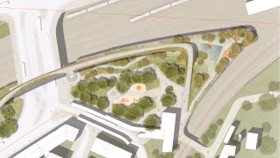 Ensphere Fussgaenger Bruecke Meidline Wien Verkehr