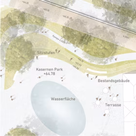 Ensphere Fussgaenger Bruecke Meidline Wien Wasserflaeche
