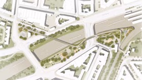 Ensphere Fussgaenger Bruecke Meidline Wien Lageplan